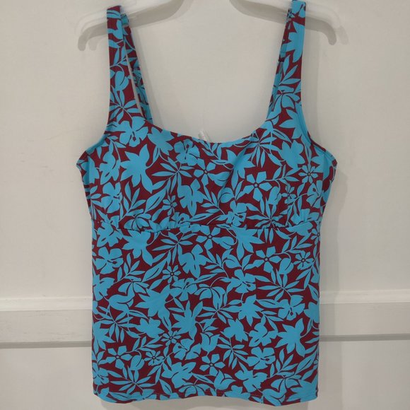 NWT Lands' End Women's Square Neck Tankini Top UPF 50 Size 18 $90 CC425 - Picture 1 of 2